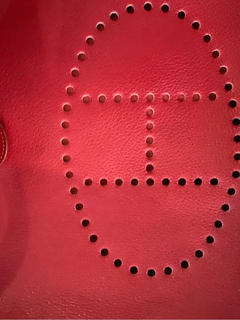 Red Perforated Leather Women’s Shoulder Bag